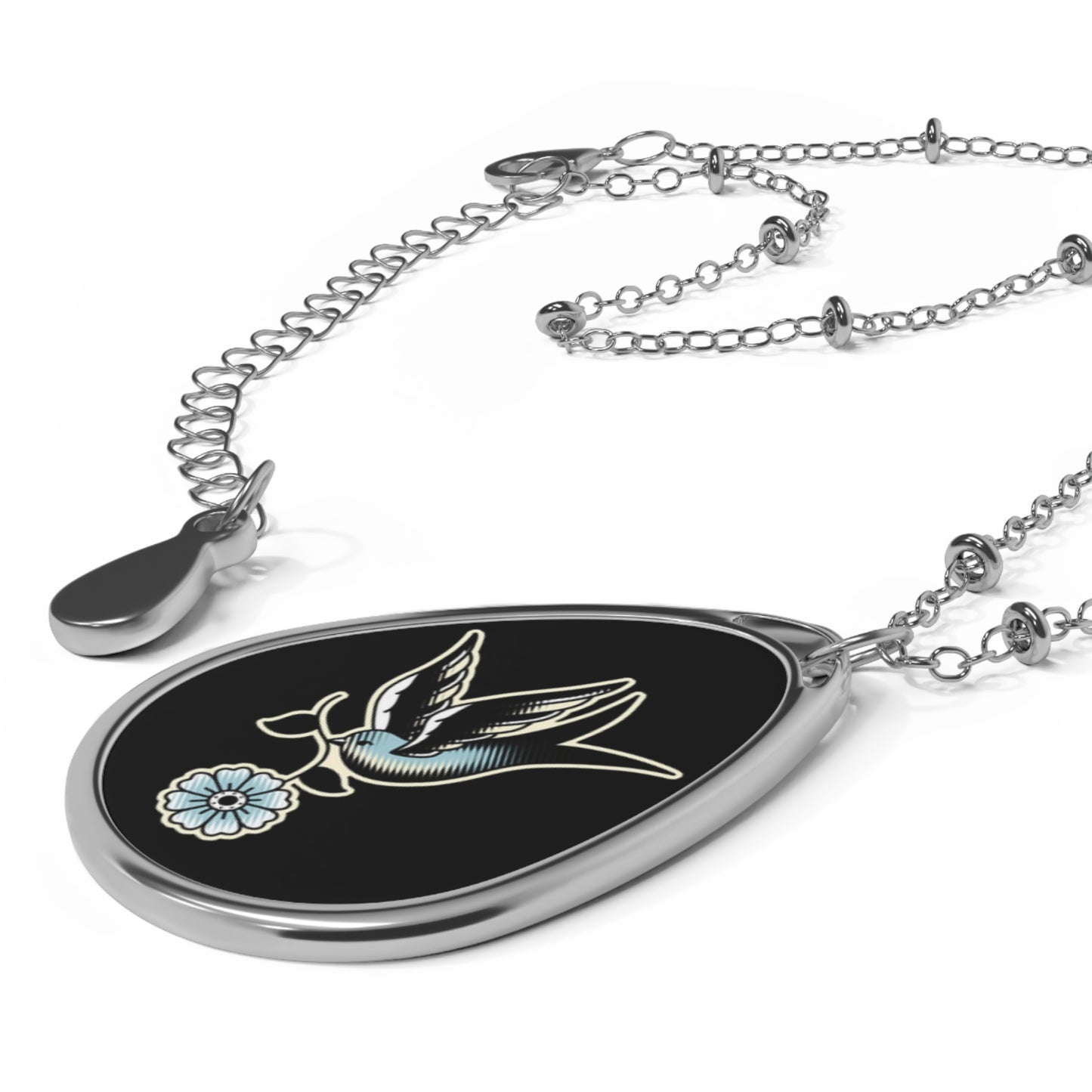 Traditional Sparrow Flower Pendant Necklace