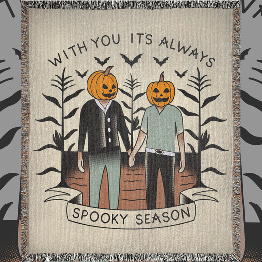 2 Boys 1 Spooky Season Woven Blanket