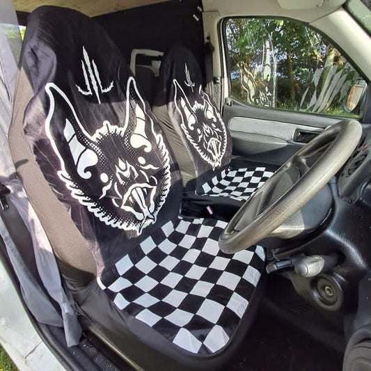 Traditional Checkered Bats Car Seat Covers