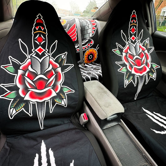 Rose Dagger Car Seat Covers (2 Pcs)