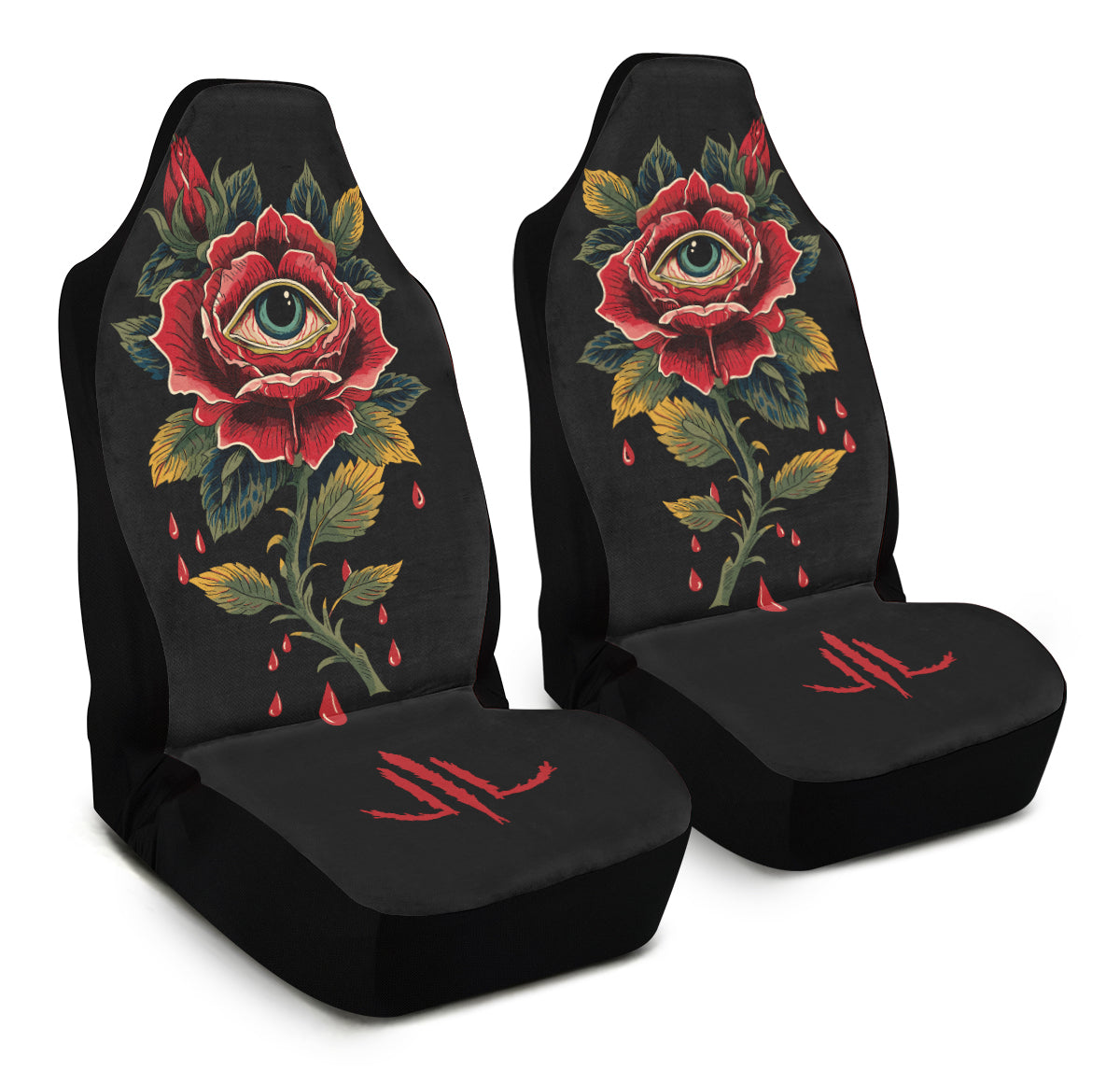 Bleeding Eye Rose Car Seat Cover