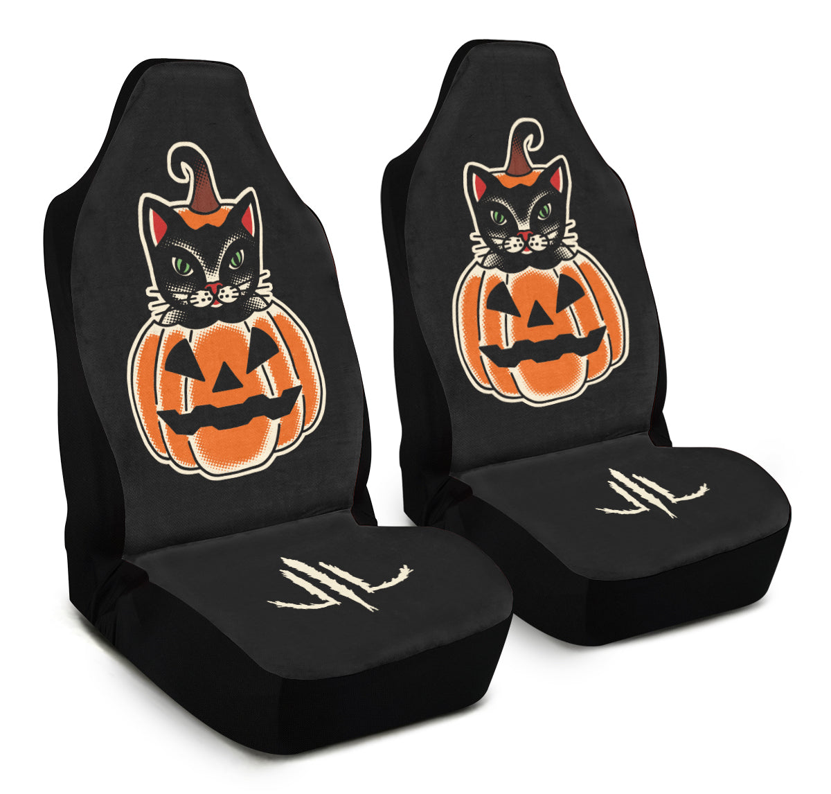 Cat Pumpkin Car Seat Covers