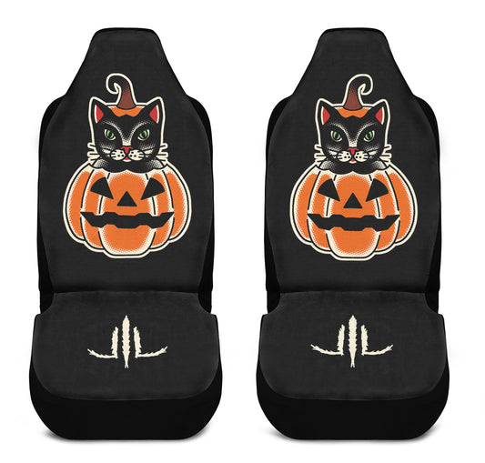 Cat Pumpkin Car Seat Covers
