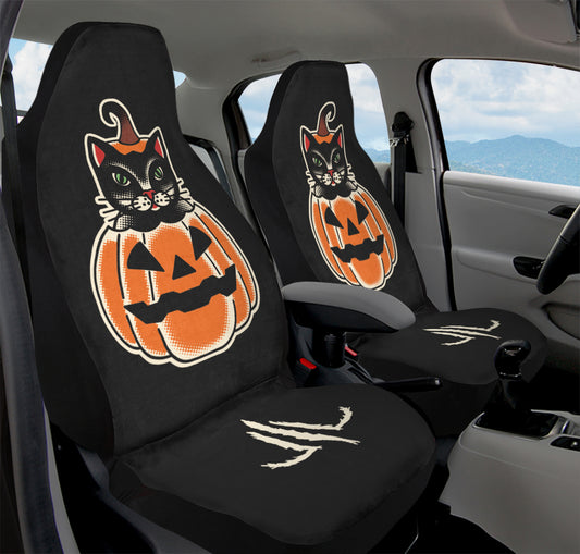 Cat Pumpkin Car Seat Covers