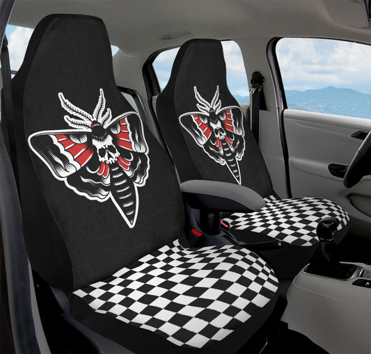 Checkered Death Moth Car Seat Covers