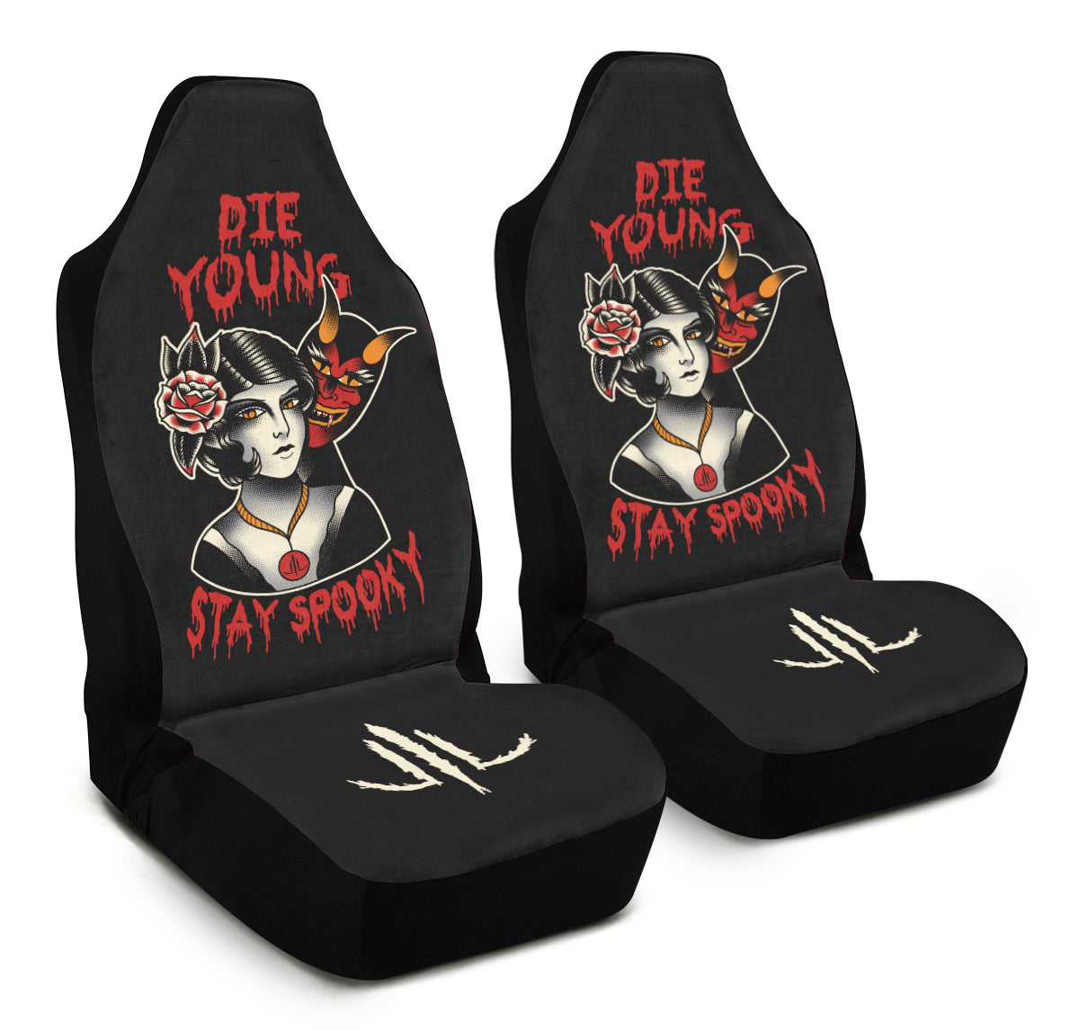 Die Young Stay Spooky Car Seat Covers