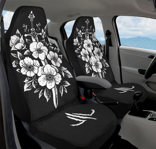 Minimalist Dagger Flowers Car Seat Cover