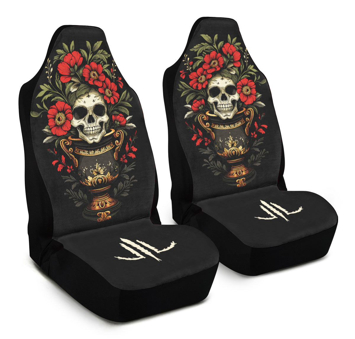 Skull Vase Car Seat Covers