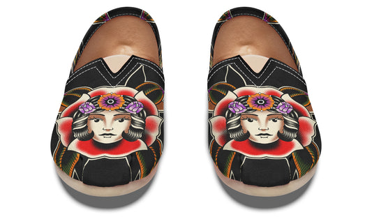 Blooming Girl Head Casual Shoes