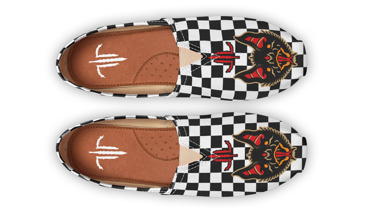 Vampire Bat Checkered Casual Shoes
