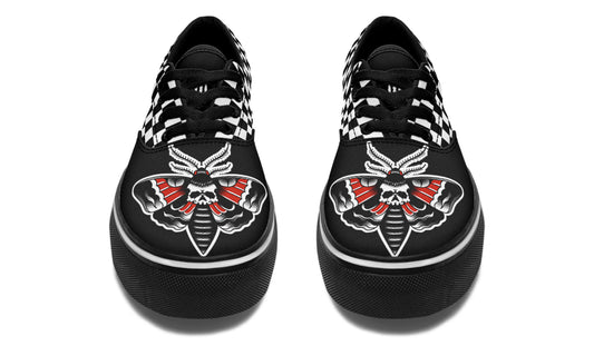 Checkered Death Moth Classic Shoes