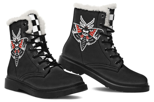 Checkered Death Moth Comfy Boots