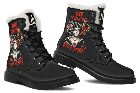 Die Young Stay Spooky Comfy Boots