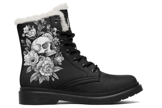 Flowering Skull Comfy Boots