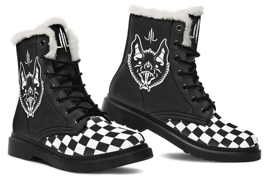 Traditional Checkered Bats Comfy Boots