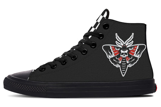 Checkered Death Moth High Tops