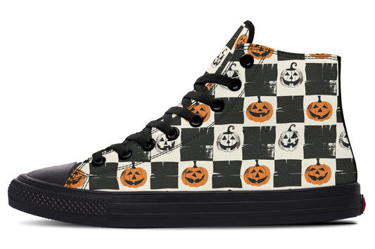 Checkered Pumpkins High Tops