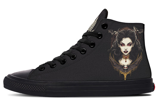Neo Traditional Vampire Girl High Tops
