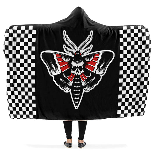 Checkered Death Moth Hooded Blanket