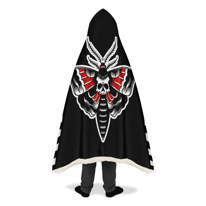 Checkered Death Moth Hooded Blanket