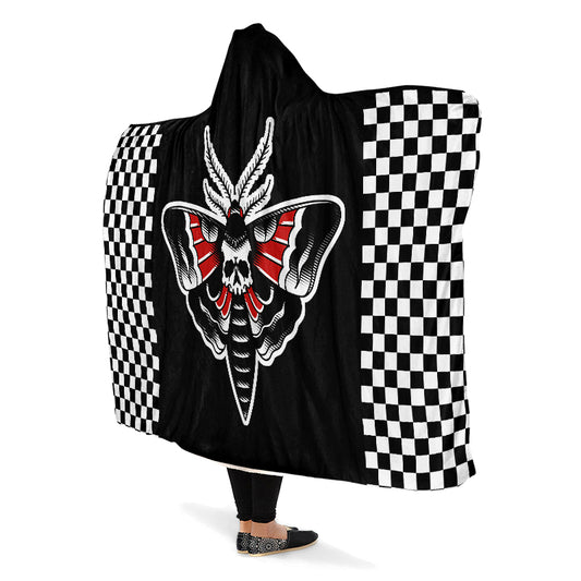 Checkered Death Moth Hooded Blanket
