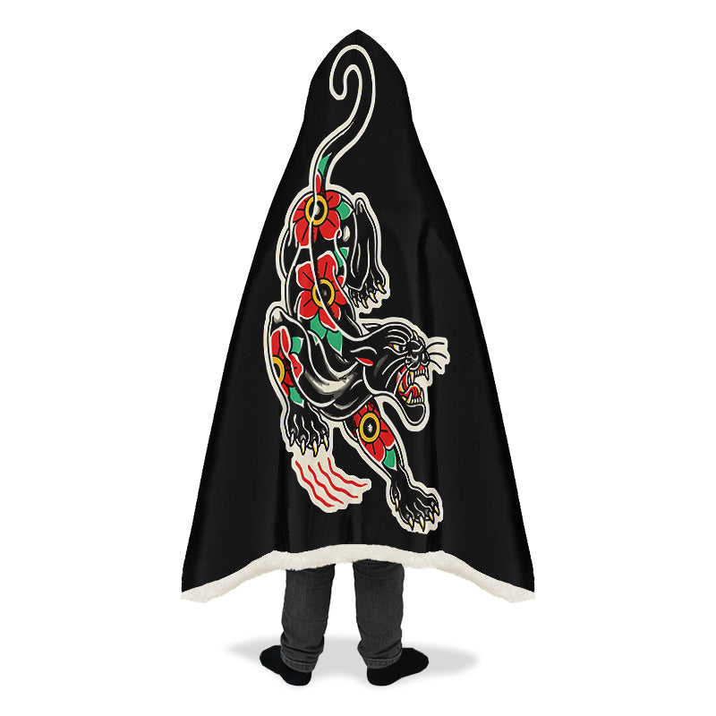 Crawling Panther Hooded Blanket