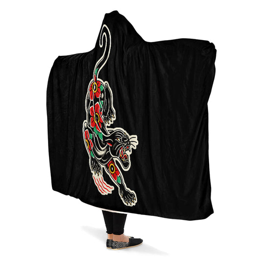 Crawling Panther Hooded Blanket