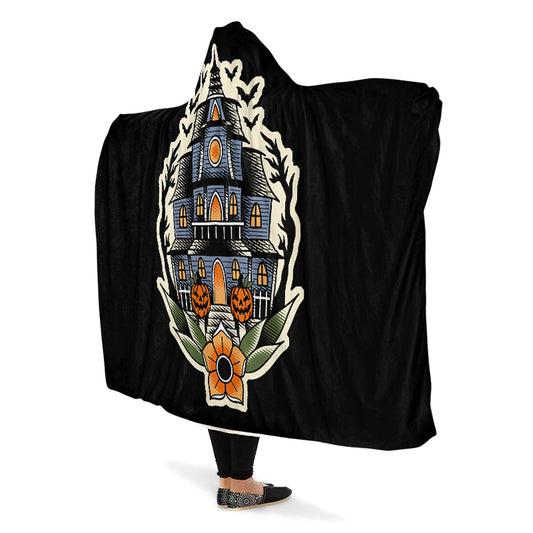 Haunted House Hooded Blanket