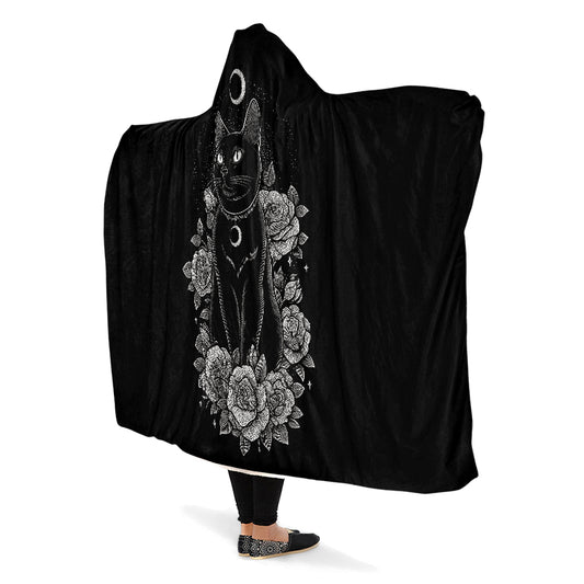 Lunar Familiar Cat Hooded Blanket