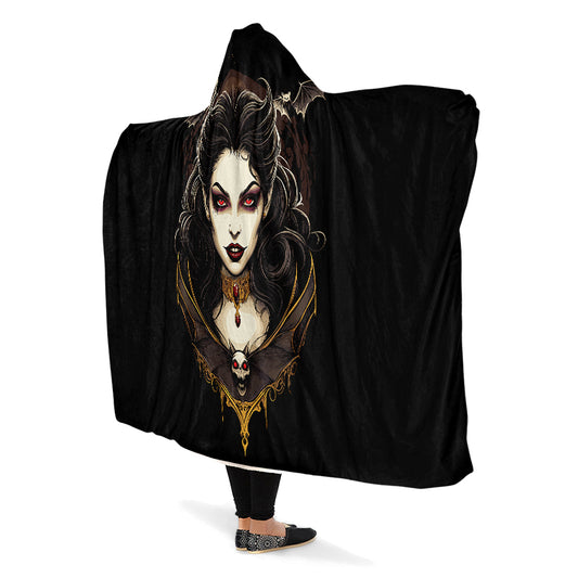 Neo Traditional Vampire Girl Hooded Blanket