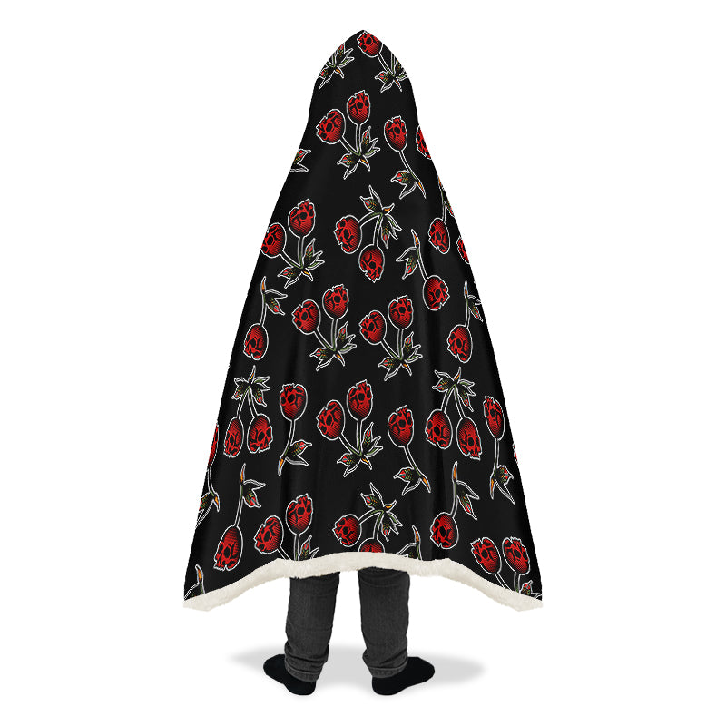 Skull Cherry Hooded Blanket
