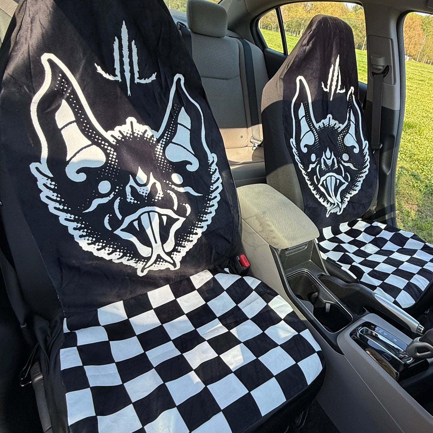 Traditional Checkered Bats Car Seat Covers