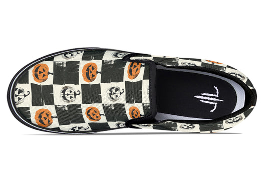 Checkered Pumpkins Slip On Shoes