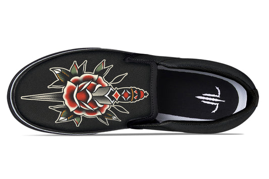 Dagger Rose Slip On Shoes