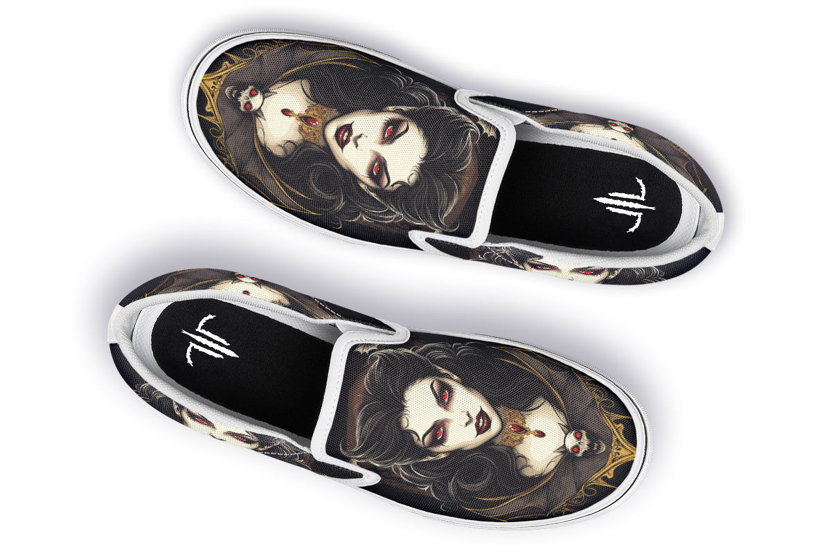 Neo Traditional Vampire Girl Slip On Shoes