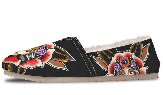 Blooming Girl Head Winter Casual Shoes