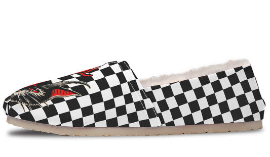 Cat Demon Checkered Winter Casual Shoes