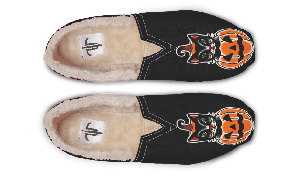 Pumpkin Cat Winter Casual Shoes