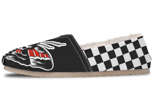 Checkered Deathmoth Winter Casual Shoes