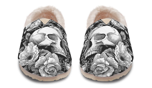 Flowering Skull Winter Casual Shoes