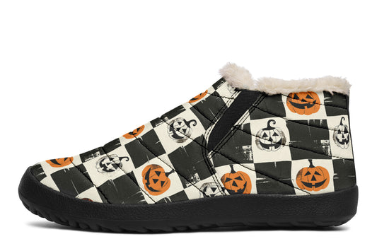 Checkered Pumpkins Winter Sneakers