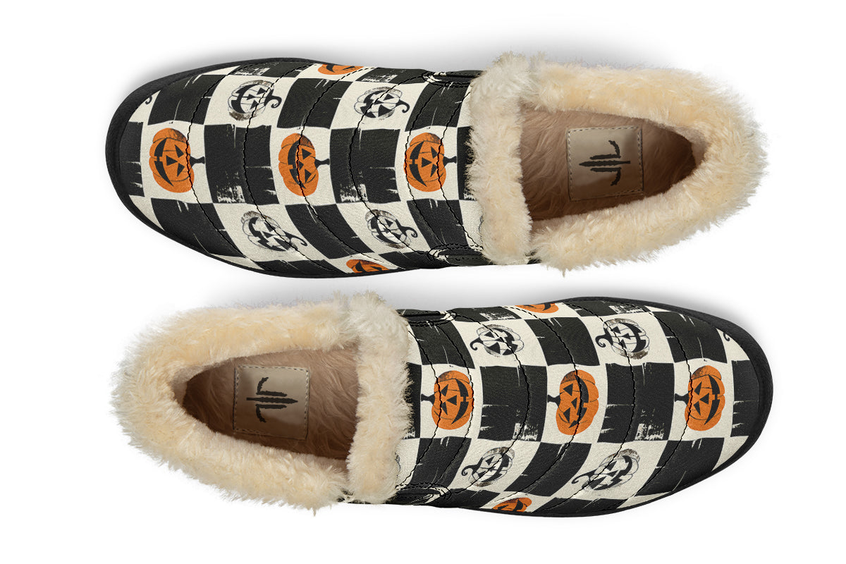 Checkered Pumpkins Winter Sneakers