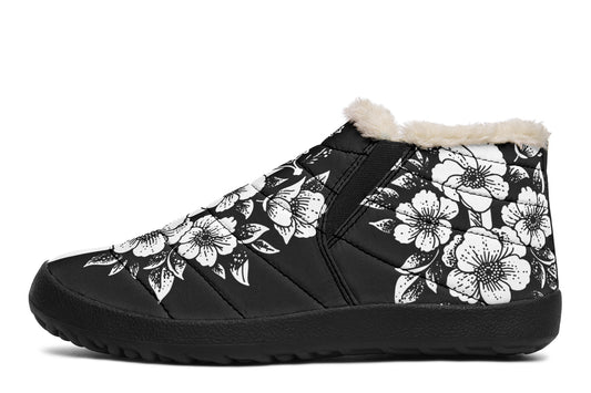 Minimalist Dagger Flowers Winter Sneakers