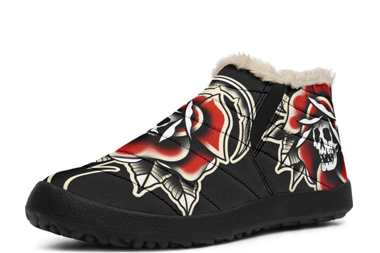 Red Rose Scythe Skull Winter Sneakers