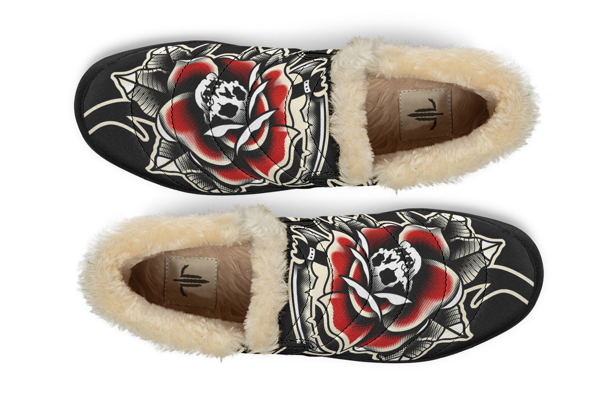 Red Rose Scythe Skull Winter Sneakers