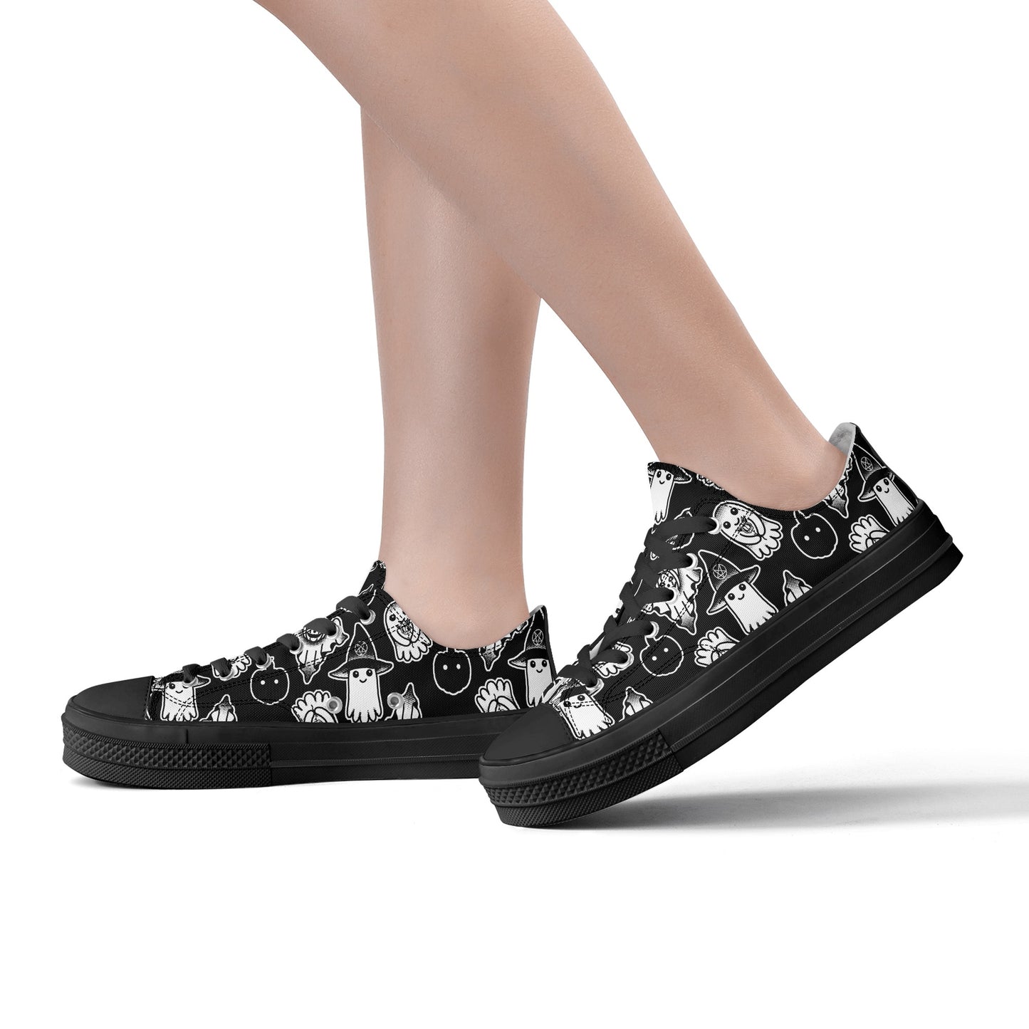 Spooky Ghosts Low Top Canvas Shoes