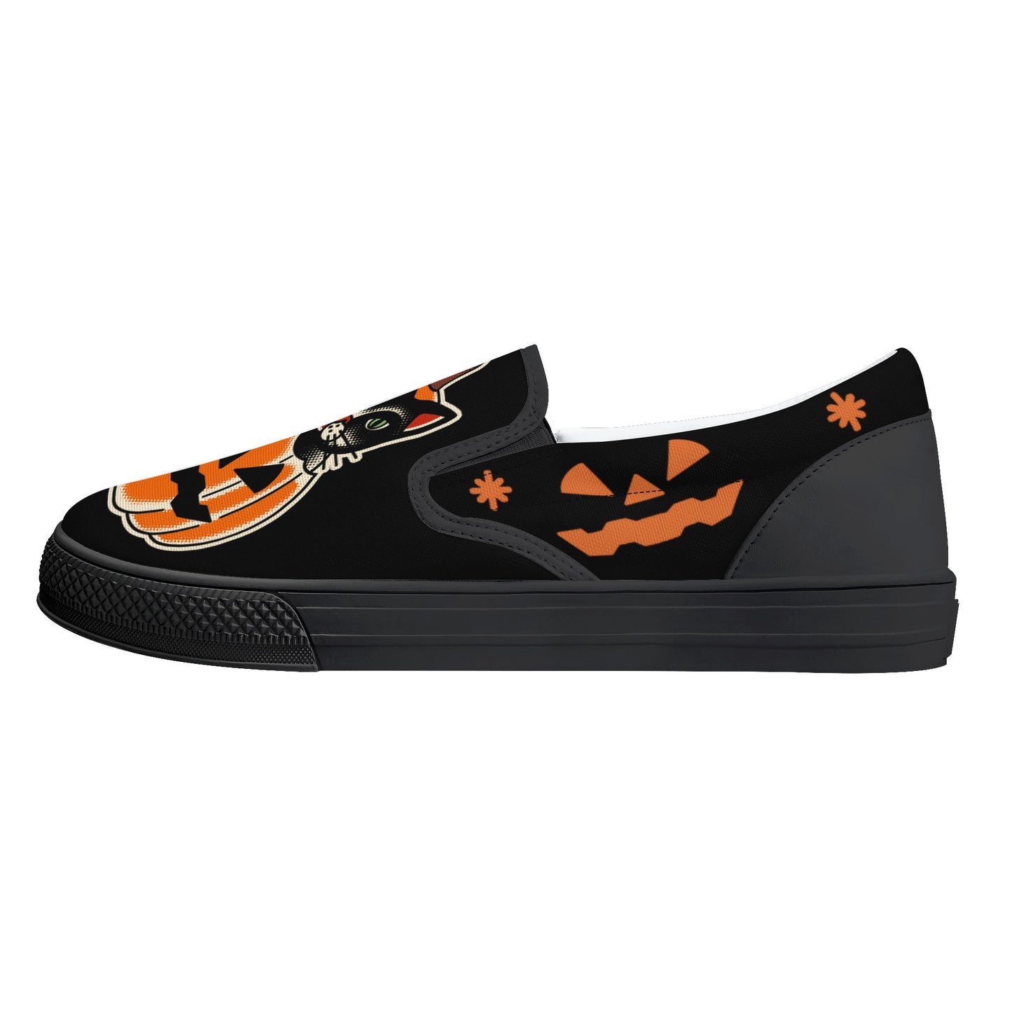 Pumpkin Cat Slip On Shoes