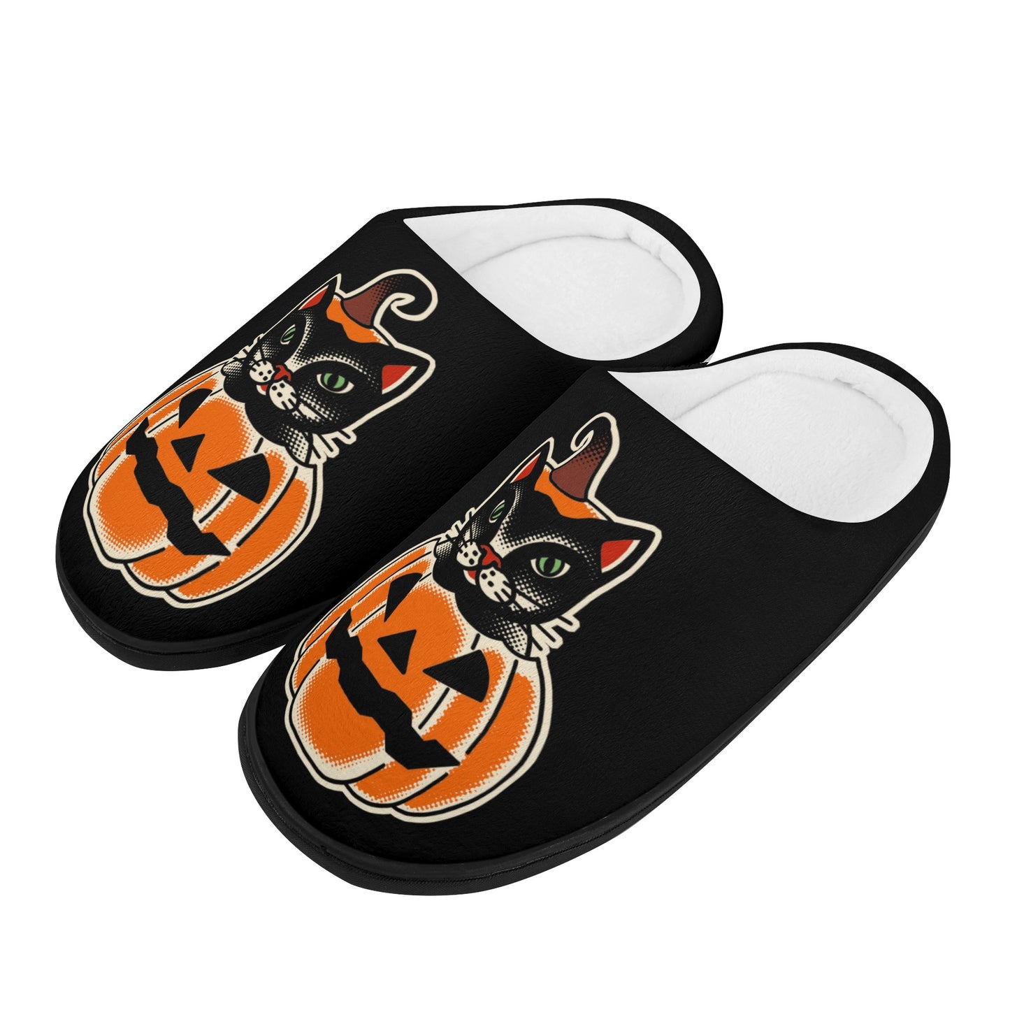Pumpkin Cat Slippers