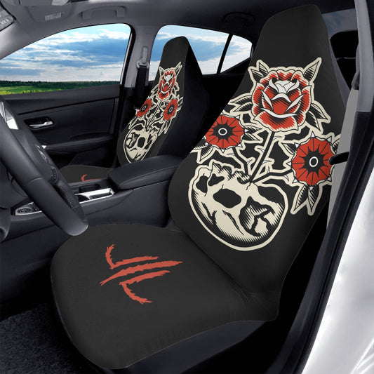 Skull Flowers Car Seat Covers (2 Pcs)