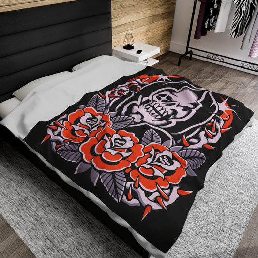 Reaper Roses Velveteen Plush Blanket